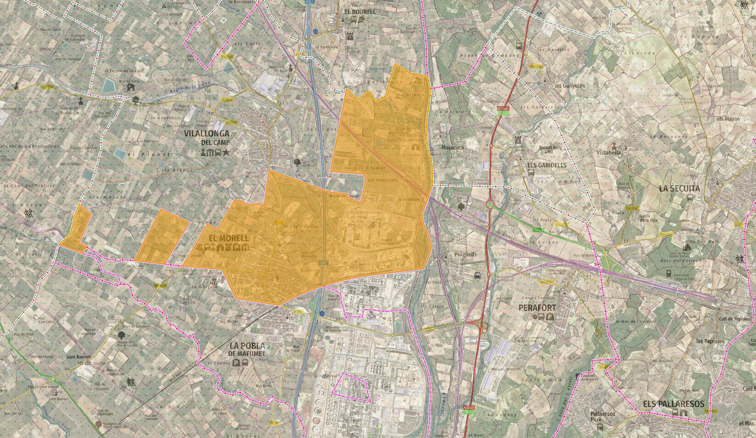 Terme municipal El Morell amb ortofoto